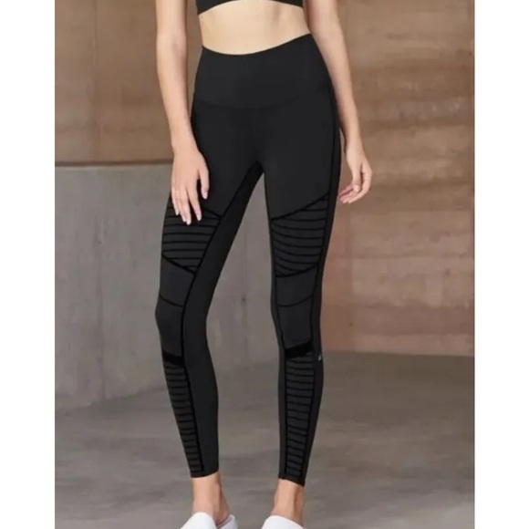 ALO yoga Flocked High-Waist Moto Leggings - Picture 8 of 12